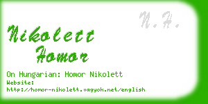 nikolett homor business card